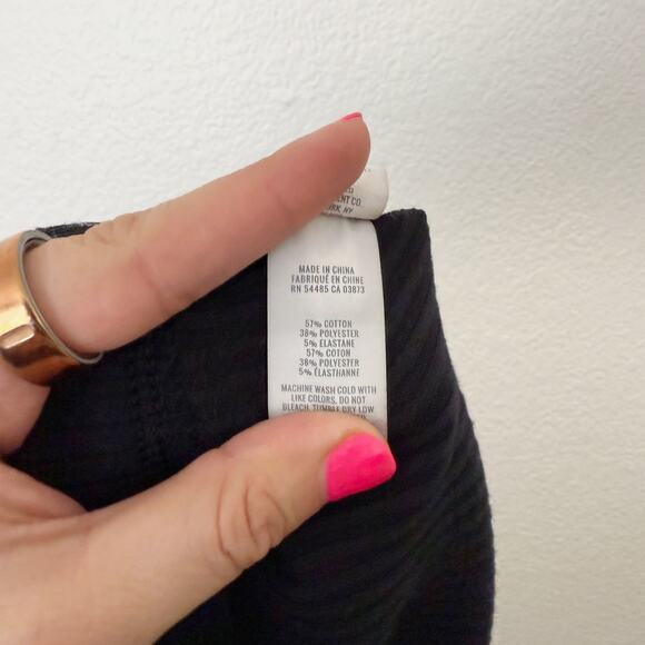 [Aerie] Black Kick It Ribbed Knit High Rise Flare Wide Leg Pants Pull On Small S - Picture 11 of 11